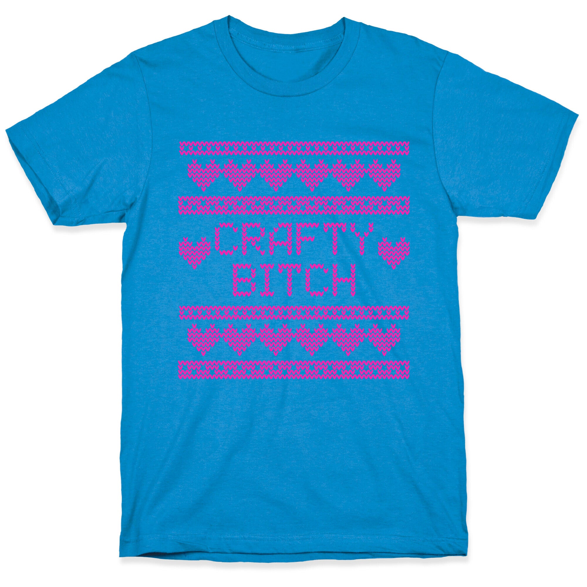 Light Pink Crafty Bitch Knitting Pattern T-Shirt